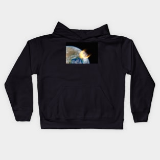 Asteroid hits planet Earth, elements of this image furnished by NASA Kids Hoodie